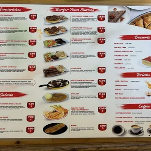 sushi and sashimi, menu