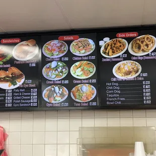 Sandwiches, salad and sides