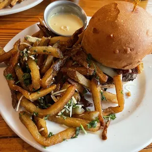 Woodstock burger with Truffle Fries (GF)(VEG)