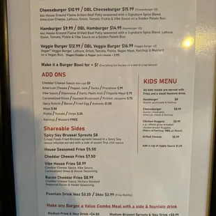 Burger Vibe Menu