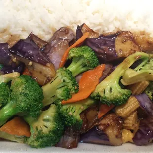 V6 Eggplant &amp; broccoli with garlic sauce