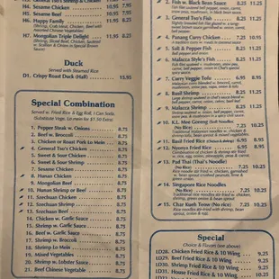 Menu as of 2018!