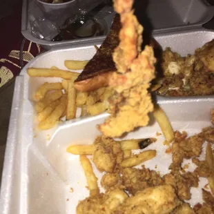 fried chicken and french fries