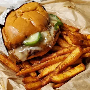 Senior spicy - Caramelized onion, jalapeno, pepper jack cheese, mayo, and sriracha! Delish!!