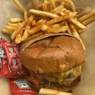 Gunslinger Burger w/ Cajun Fries