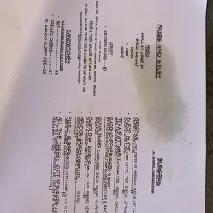 menu