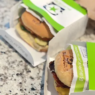 SPICY FI&apos;ED CHICKEN SANDWICH and ULTIMATE BACON CHEESEBURGER