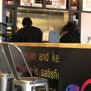 Counter staff not wanting to face the counter.