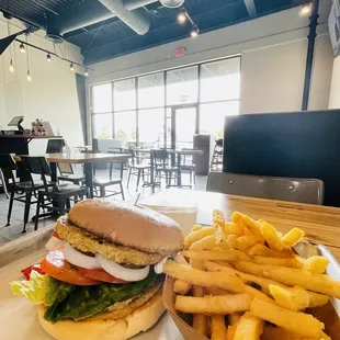 Vegan falafel burger