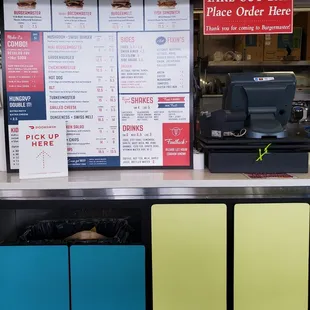 Front counter and menu