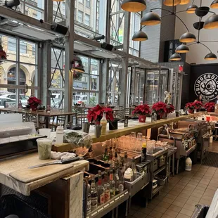 outside, sushi and sashimi