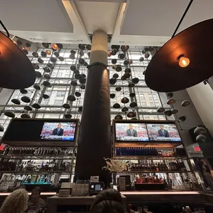 a bar with a lot of lights