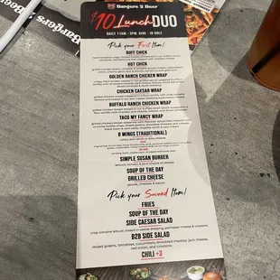 menu