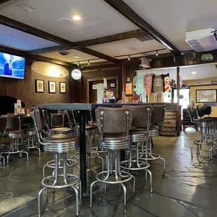 a bar with a television