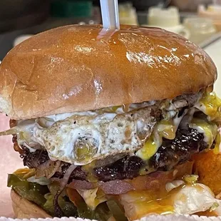a burger and fries