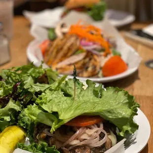 Mushroom And Onion Cheeseburger - lettuce wrapped