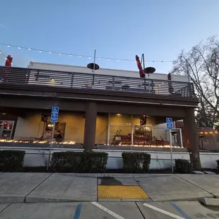 The front of Burger and Brews. ‍ I just love that they turned an old fire station into this restaurant. Love the ambiance.