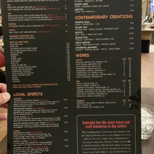 Drink menu (back).
