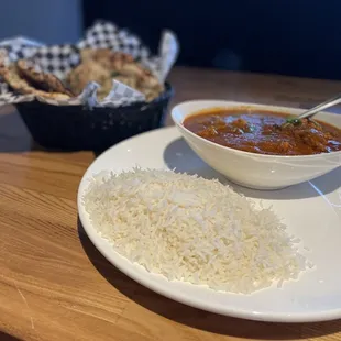 a bowl of curry and rice
