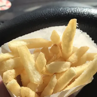 Shoestring fries are YUM! They also have crinkle cut, I like the shoestring :)..
