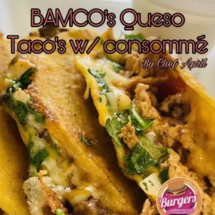 a plate of tacos and a drink