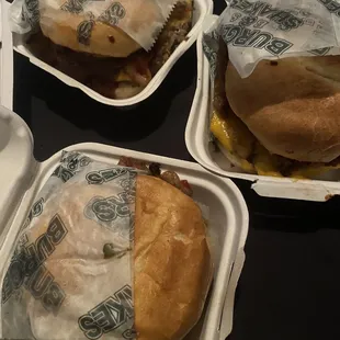 3 burgers all BBQ burgers