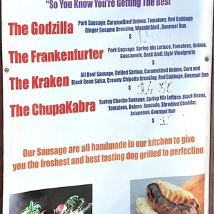 Monster dog menu