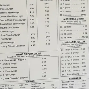 The Menu, as of Feb. 2020.