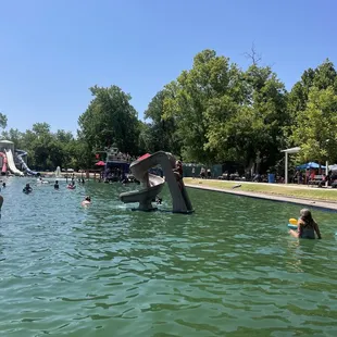 Young childrens slides and shallow area