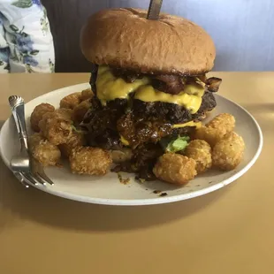 The rack with tatter-tots and water cost $13.26 Total