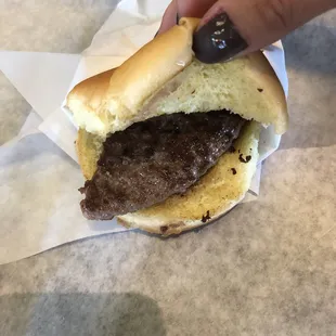 Half patty for kid meal