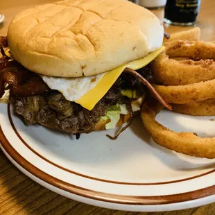 So good! Bacon cheeseburger with egg and grilled onions