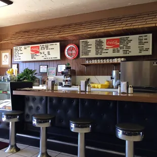 Bar area at Burgess Grill
