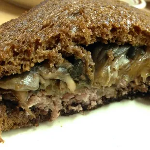 Patty melt cross section.