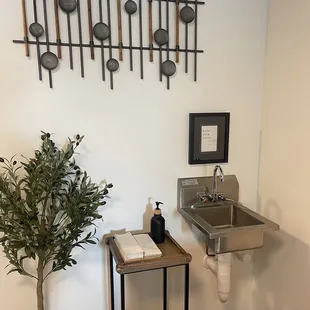 Hand washing station sold me.