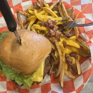 Burgher burger and load fries