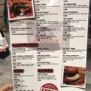 burgers, menu
