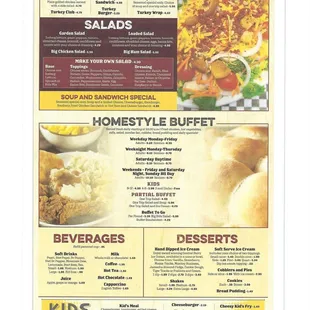 a menu for a restaurant