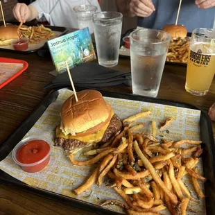 Mexican War Streets burger and rosemary fries