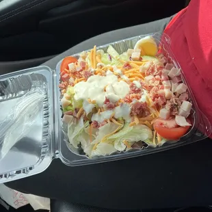Chefs salad, ranch was on side
