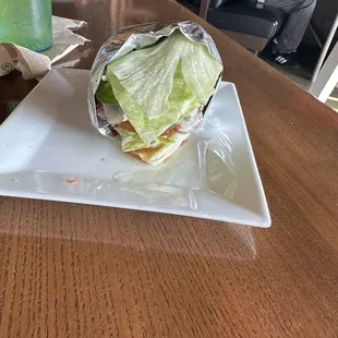 Single patty lettuce wrap