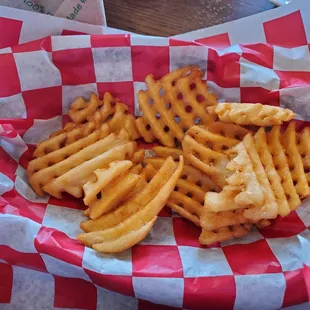 Waffle fries were very good.