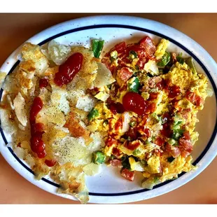 Huevos a la Mexicana The BURGUNDY Restaurant.Good Old Fashion American/Greek Chicago&apos;s Diner ! Breakfast Lunch Dinner! Nice!