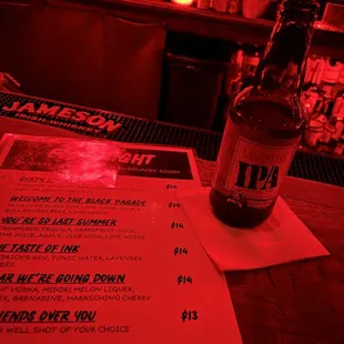 Excellent cocktail menu