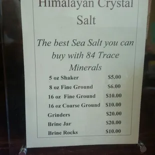 menu