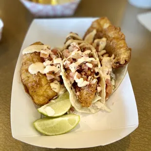 Fish Taco trio (salmon, halibut and cod)