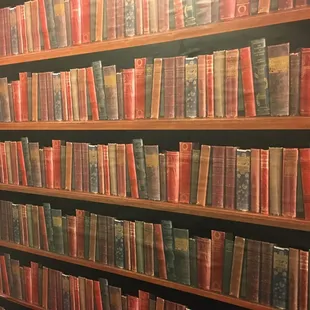 Because why wouldn't you have bookshelf wallpaper in the bathroom of a bookstore.