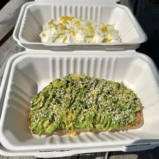 Ricotta &amp; Lemon Toast and Avocado &amp; Sea Salt Toast