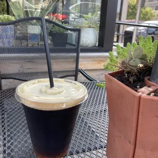 Cold brew on the lovely outdoor seating!