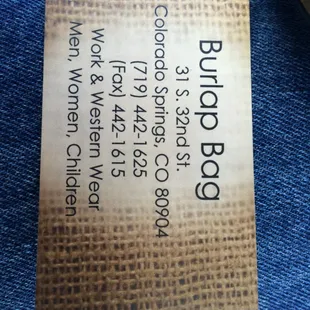 This is the house business card.